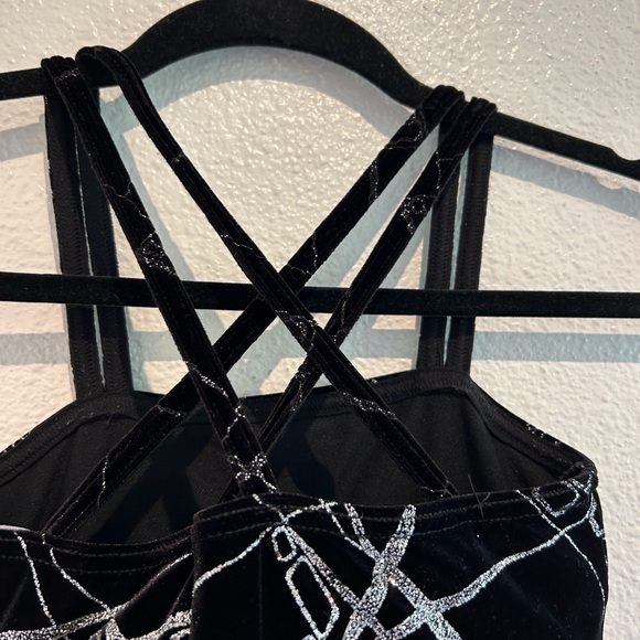 Mondor black&silver figure skating dress size petite small with matching top hat - Picture 4 of 10